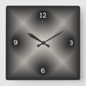 Matig grijs vierkante klok (Voorkant)