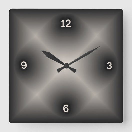 Matig grijs vierkante klok (Voorkant)