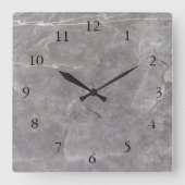 Matig grijs-witte steenklokklok vierkante klok (Voorkant)