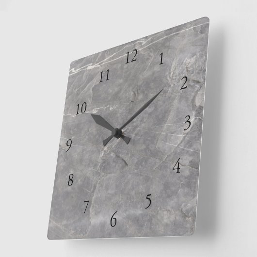 Matig grijs-witte steenklokklok vierkante klok (Hoek)