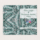 Matig groen bladbladbladbladgroen op monochrome ba visitekaartje (Buitenkant ongevouwen)