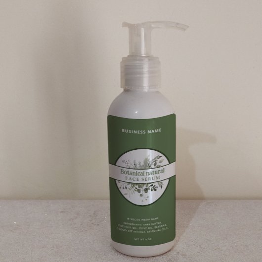 Matig groen botanisch elegant product etiket