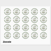 Matig groen botanisch elegant product ronde sticker (Vel)
