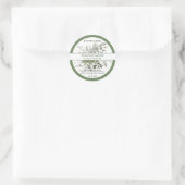 Matig groen botanisch elegant product ronde sticker (Tas)