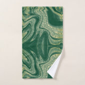 Matig groen geel abstract marmerpatroon bad handdoek (Handdoek)