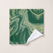Matig groen geel abstract marmerpatroon bad handdoek (Wasdoekje)