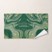 Matig groen geel abstract marmerpatroon bad handdoek (Handdoek)