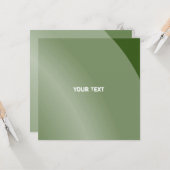 Matig Groen Monochroom Moderne Qr-code met grijze  Kaart (Voorkant / Achterkant in situ)