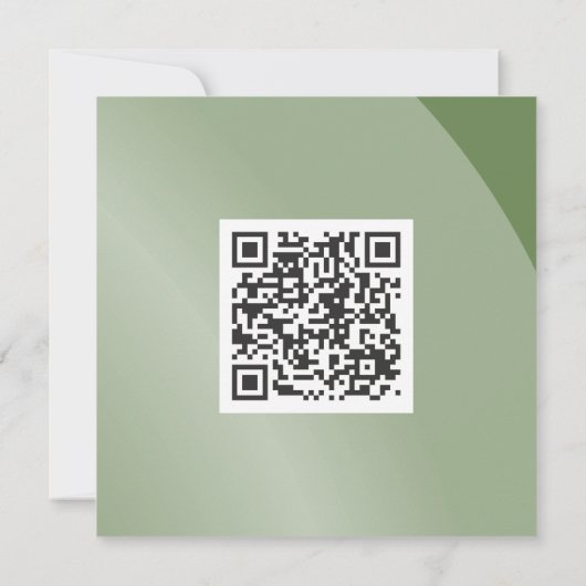 Matig Groen Monochroom Moderne Qr-code met grijze  Kaart (Achterkant)