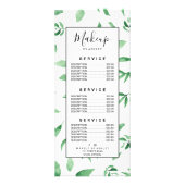 Matig groen olijftakblad botanisch patroon reclamekaart (Voorkant)