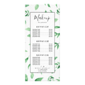 Matig groen olijftakblad botanisch patroon reclamekaart (Achterkant)