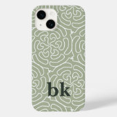 Matig groen patroon, monogrammen Case-Mate iPhone case (Achterkant)