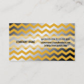 Matig gulden en grijze chevron visitekaartje (Achterkant)
