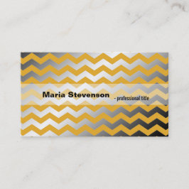 Matig gulden en grijze chevron visitekaartje