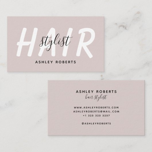 Matig haar stylist tan visitekaartje (Voorkant / Achterkant)