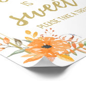 Matig herfst floral bruiloft dessert bar sign poster (Hoek)