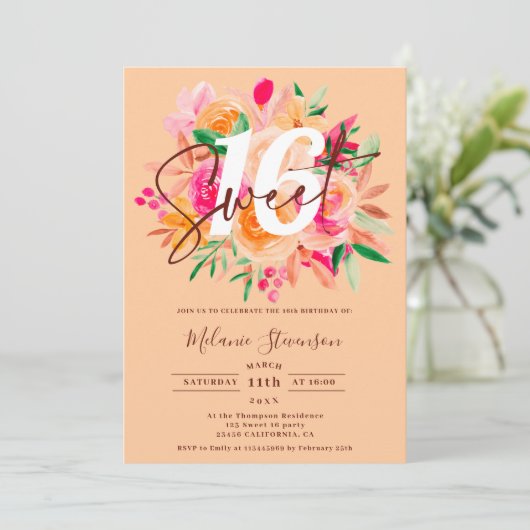 Matig herfst roze perzikkleurig floranje foto Swee Kaart (Staand voorkant)