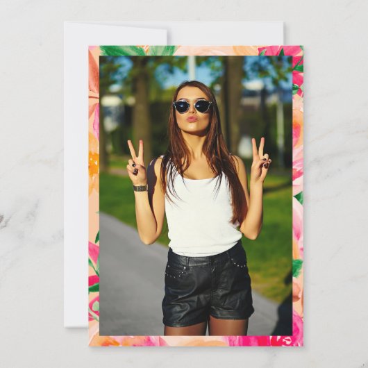 Matig herfst roze perzikkleurig floranje foto Swee Kaart (Achterkant)