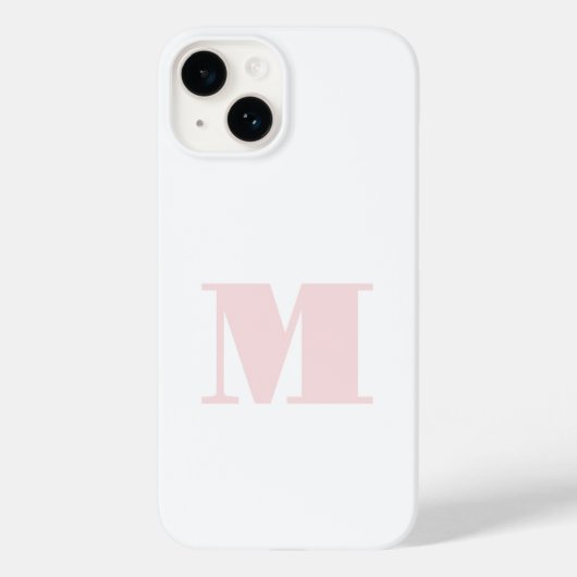 Matig Initiaal Monogram Blush Pink Case-Mate iPhone Case (Achterkant)