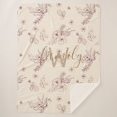 Matig kalk flormonogram sherpa deken (Voorkant)