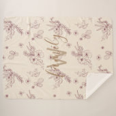 Matig kalk flormonogram sherpa deken (Voorkant (horizontaal))