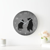 Matig kat: silhouettes-pets grote klok (Huis)