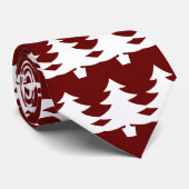 Matig kerstboompatroonpatroon Burgundy Red Mannen Stropdas (Opgerold)