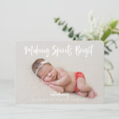 Matig kerstfeest meisje feestdagenkaart (Staand voorkant)