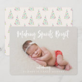 Matig kerstfeest meisje feestdagenkaart (Voorkant / Achterkant)