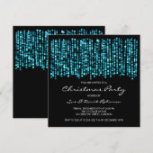 Matig kerstfeest met twindeerlicht Turquoise Kaart (Voorkant / Achterkant)