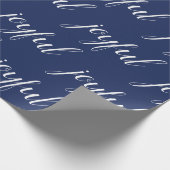 Matig kerstmooi blauw cadeaupapier (Hoek)