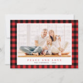 Matig kerstrood zwart speldenpatroon feestdagenkaart (Voorkant)