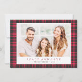 Matig kerstroze zwart speldenpatroon feestdagenkaart (Voorkant)