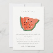 Matig Kind met handleiding Watermeloen Baby shower Bedankkaart (Voorkant)
