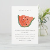 Matig Kind met handleiding Watermeloen Baby shower Bedankkaart (Staand voorkant)