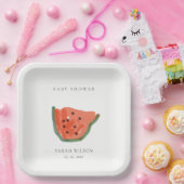 Matig Kind met handleiding Watermeloen Baby shower Papieren Bordje (Feest)