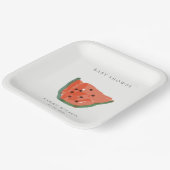 Matig Kind met handleiding Watermeloen Baby shower Papieren Bordje (Gebogen)