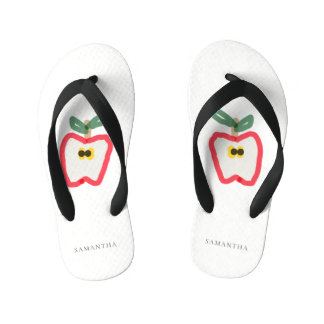 Matig Kinder met de hand getrokken appelfruit rood Teenslippers