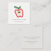 Matig Kinder met de hand getrokken appelfruit rood Vierkante Visitekaartje (Voorkant / Achterkant)