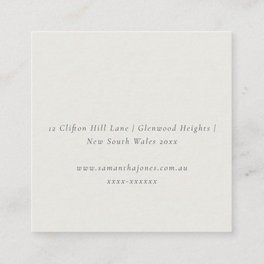 Matig Kinder met de hand getrokken appelfruit rood Vierkante Visitekaartje (Achterkant)