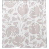 Matig klassiek bloem Licht roze en wit Douchegordijn (Voorkant)