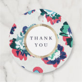 Matig klassiek groen goud abstract bloemmonogram bedankjes labels (Achterkant)