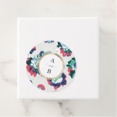 Matig klassiek groen goud abstract bloemmonogram bedankjes labels (In situ)