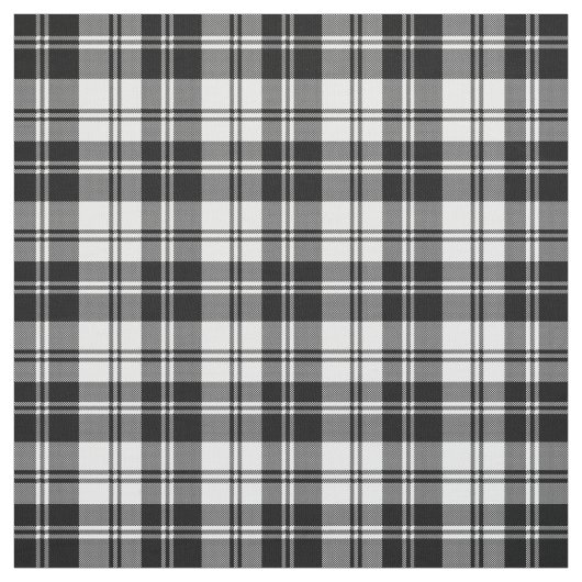 Matig klassiek tartan, zwart wit stof (Swatch)
