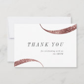 Matig, klein roos goudglitter bedankkaart (Voorkant)