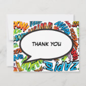 Matig kleurrijk Comic Book Speech Bubble Message Bedankkaart (Voorkant)