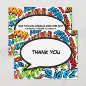 Matig kleurrijk Comic Book Speech Bubble Message Bedankkaart (Voorkant / Achterkant)