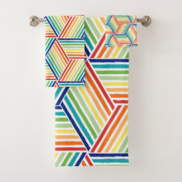 Matig kleurrijk regenboogbeschermdoppervlak bad handdoek