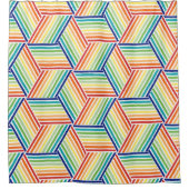 Matig kleurrijk regenboogpatroon douchegordijn (Voorkant)