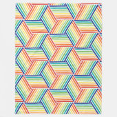 Matig kleurrijk regenboogpatroon fleece deken (Voorkant)
